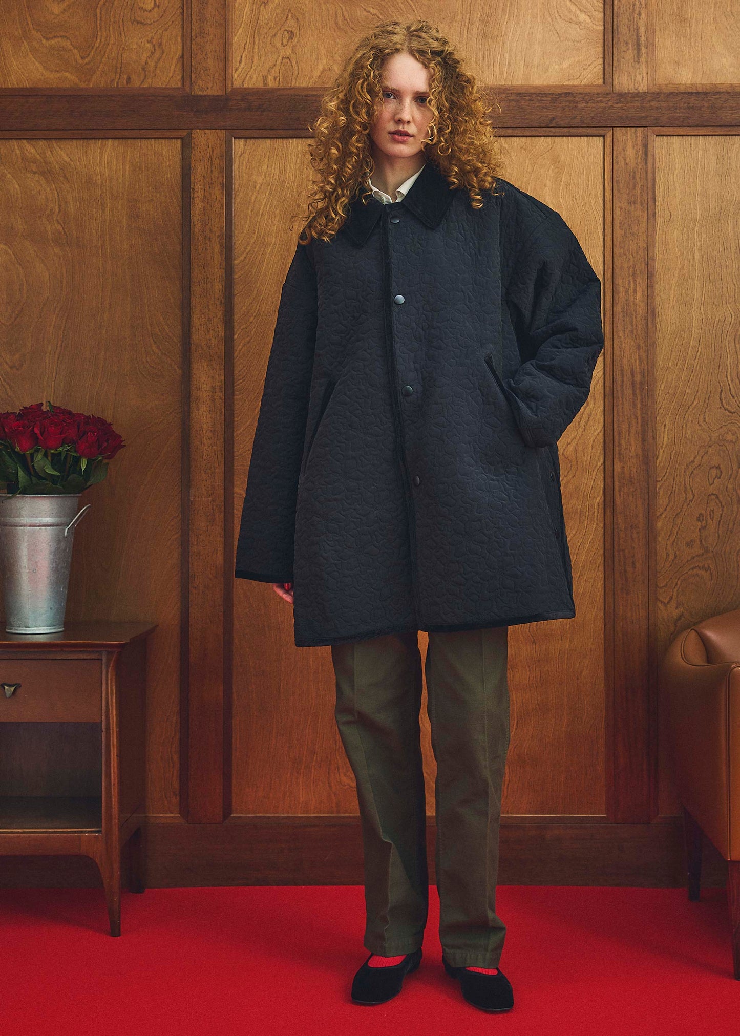 【Oblada】FLOWER EMBROIDERY COAT