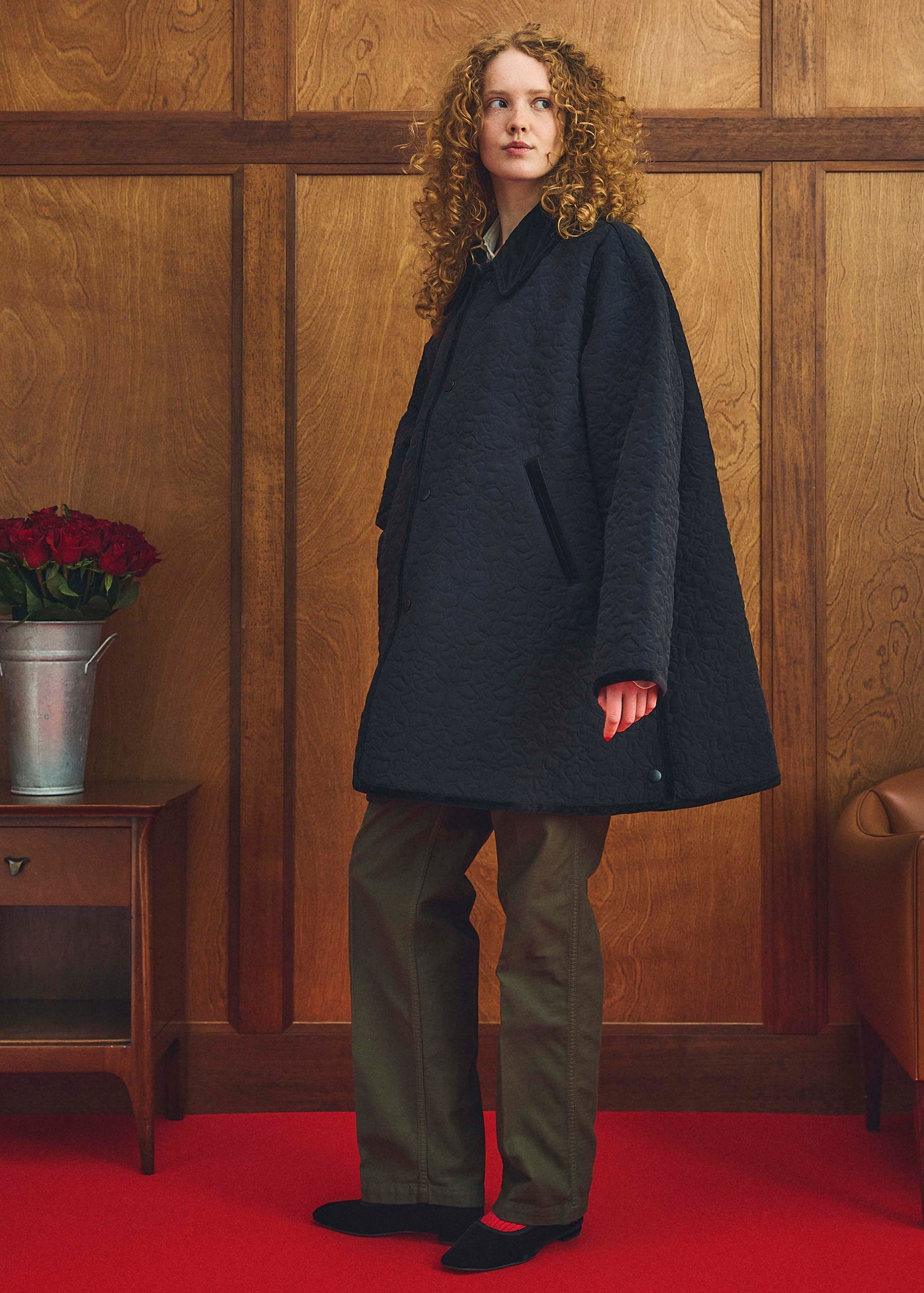 【Oblada】FLOWER EMBROIDERY COAT