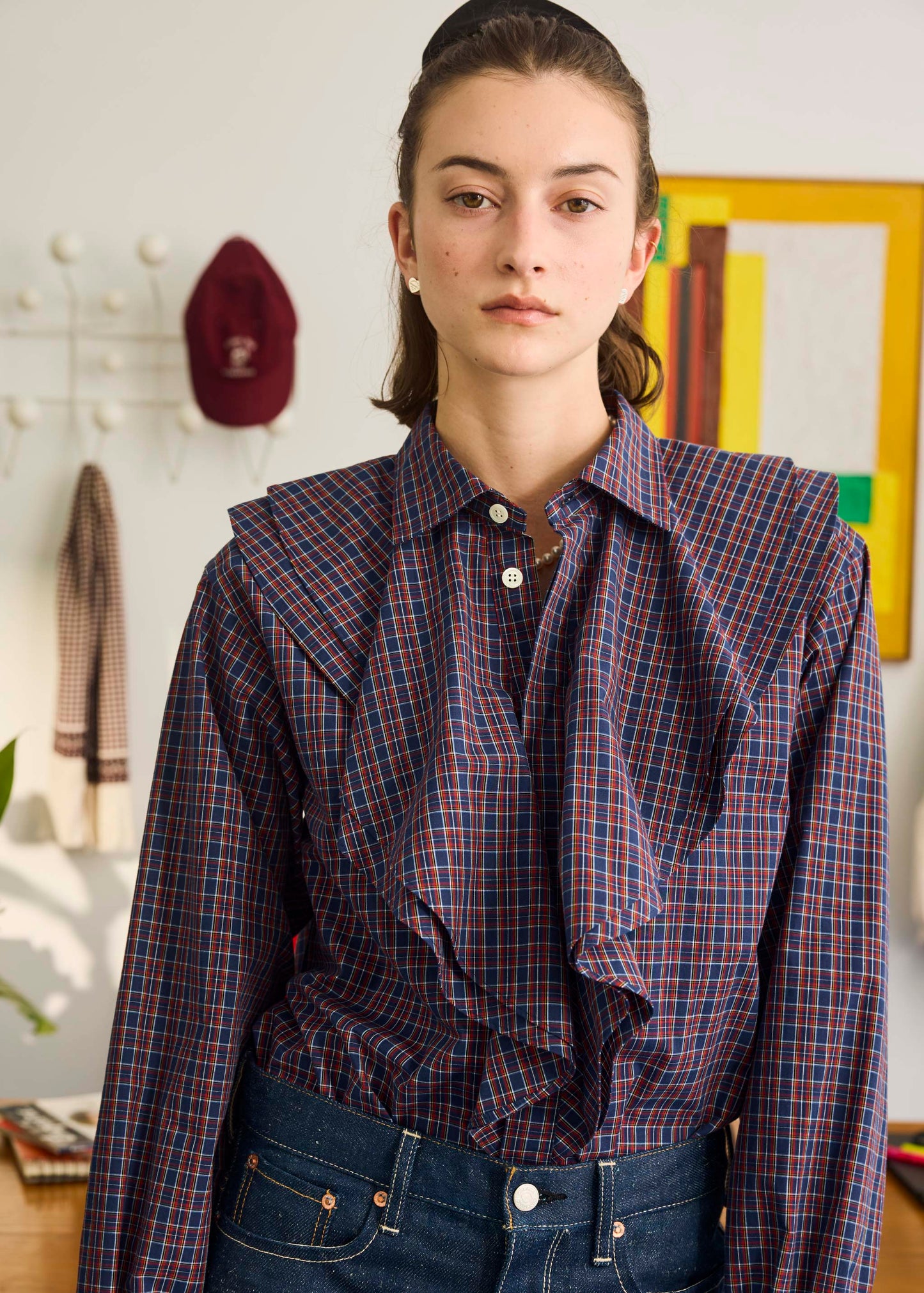 【ONLINE PREORDER】CHECK RUFFLE BLOUSE