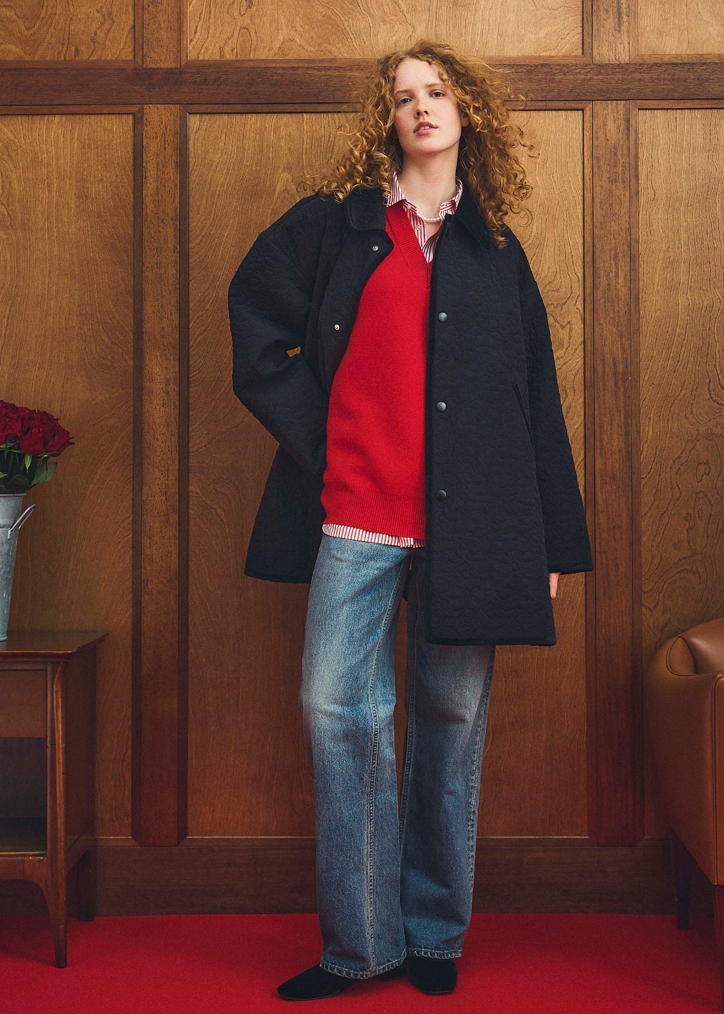 【Oblada】FLOWER EMBROIDERY COAT