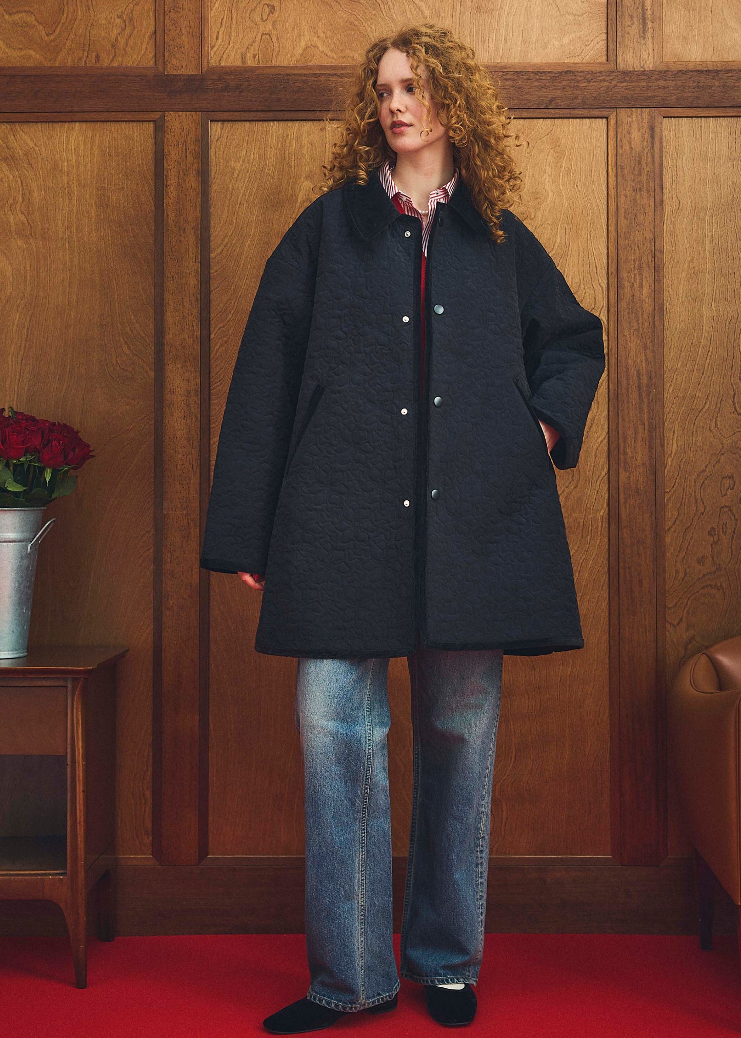 【Oblada】FLOWER EMBROIDERY COAT