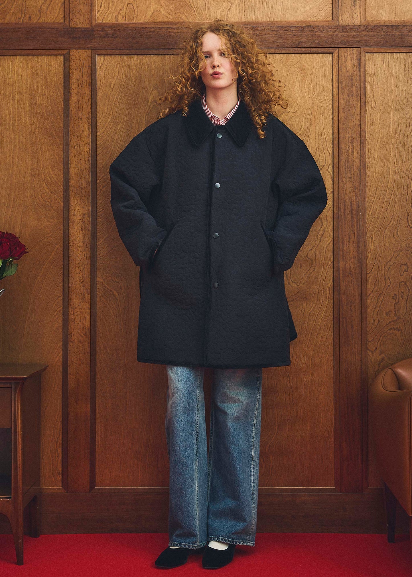 【Oblada】FLOWER EMBROIDERY COAT