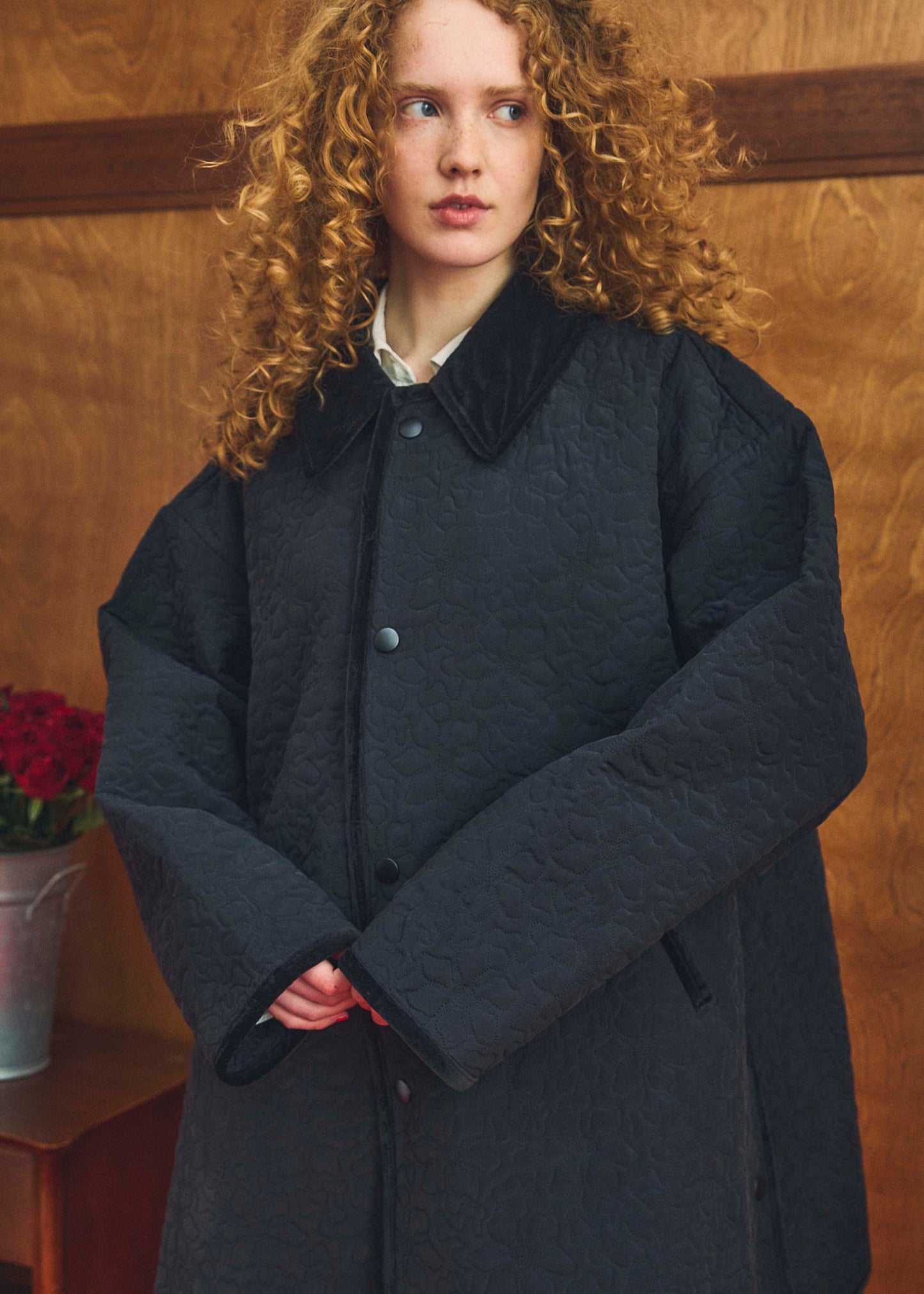 【Oblada】FLOWER EMBROIDERY COAT