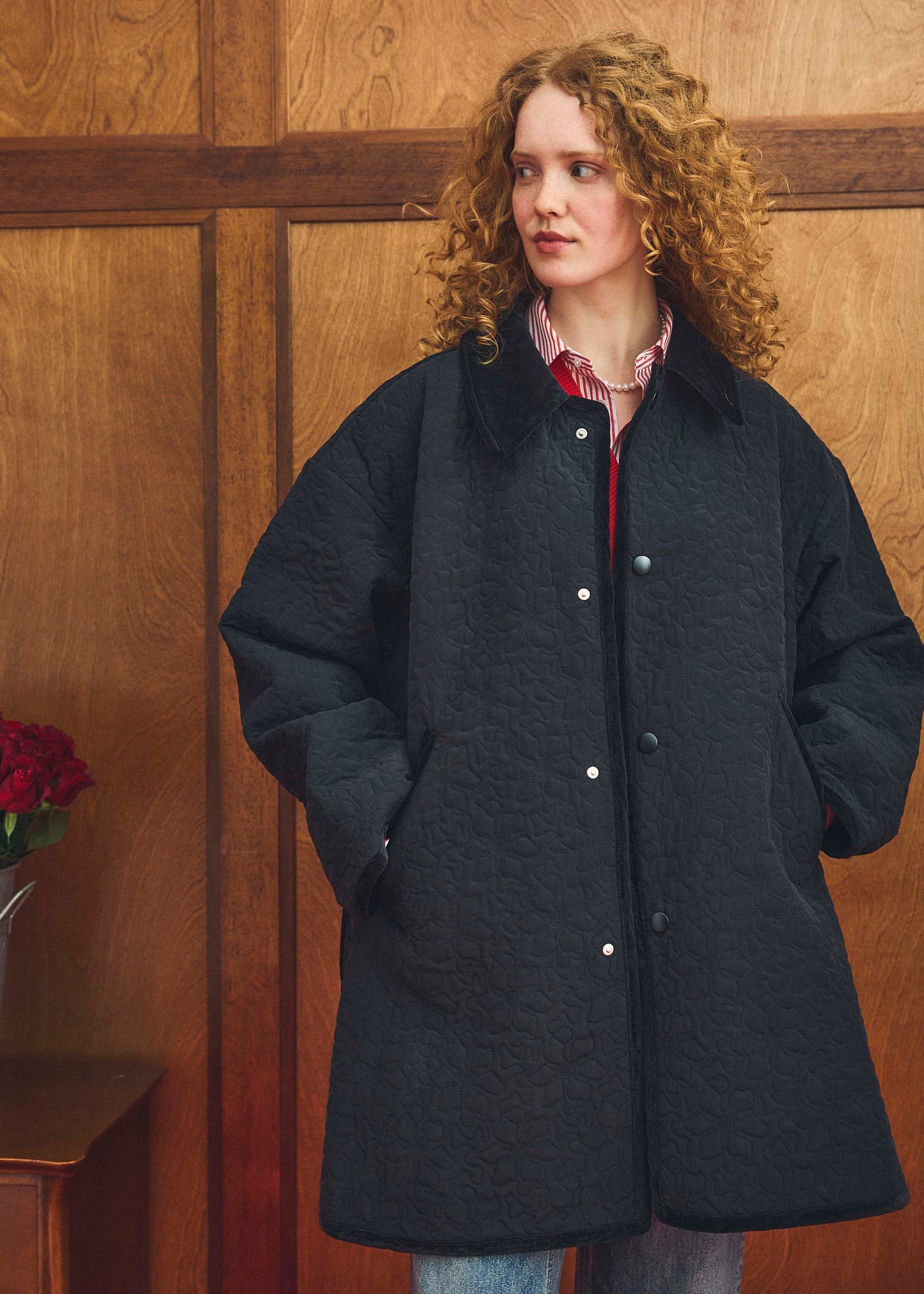 【Oblada】FLOWER EMBROIDERY COAT