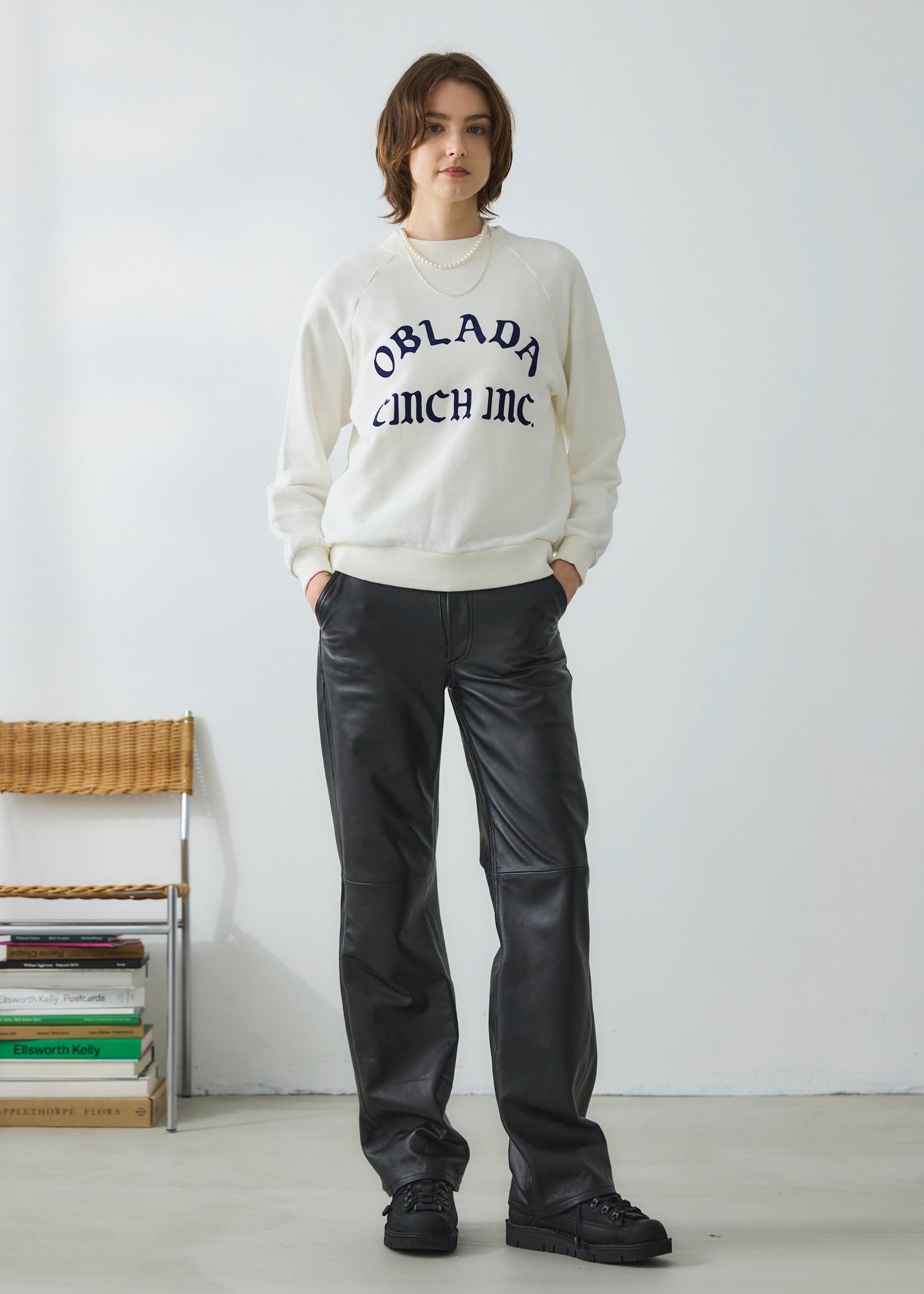 【Oblada】LOW RISE LEATHER PANTS