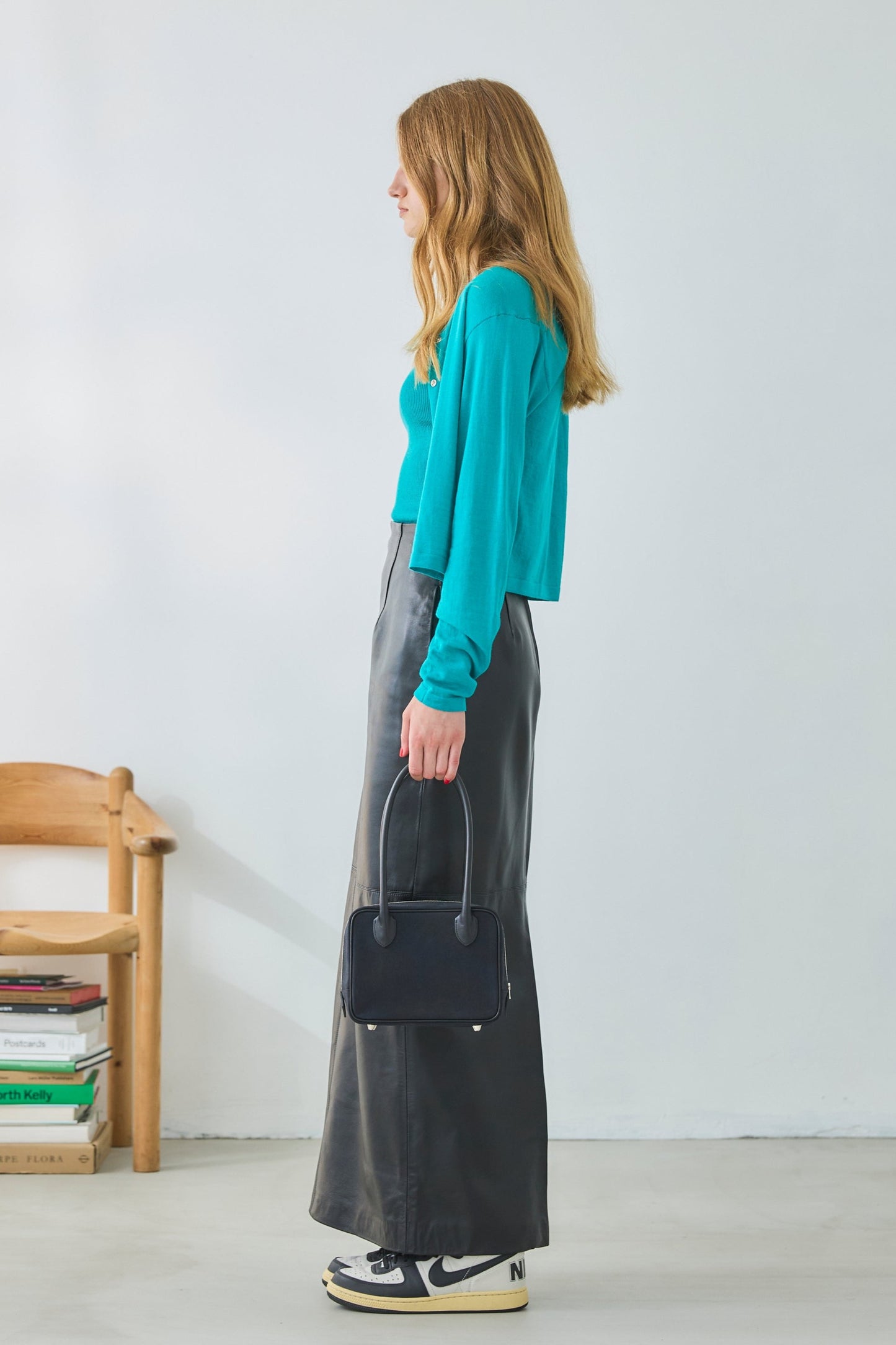 【Oblada】LEATHER PENCIL SKIRT