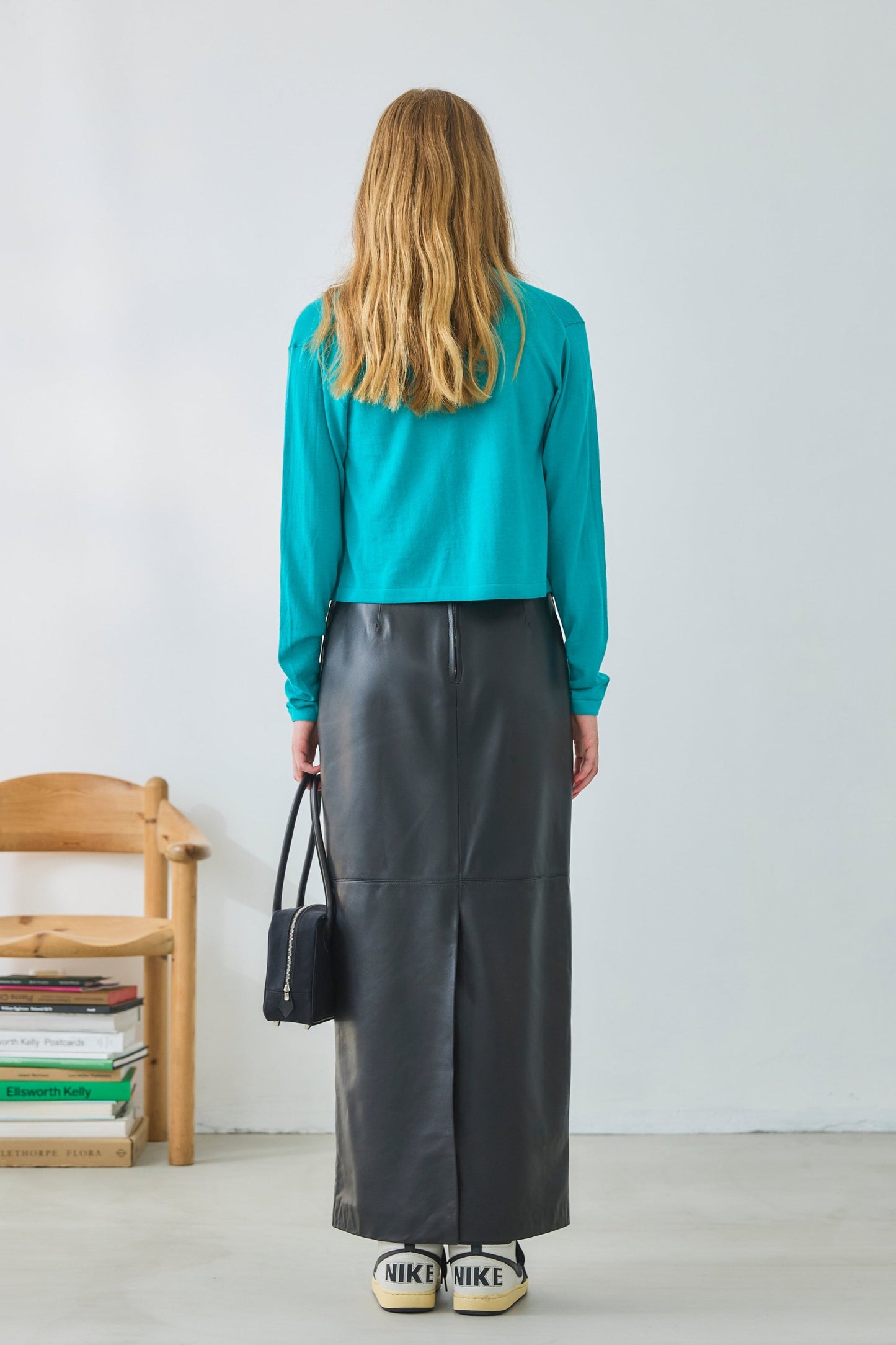 【Oblada】LEATHER PENCIL SKIRT