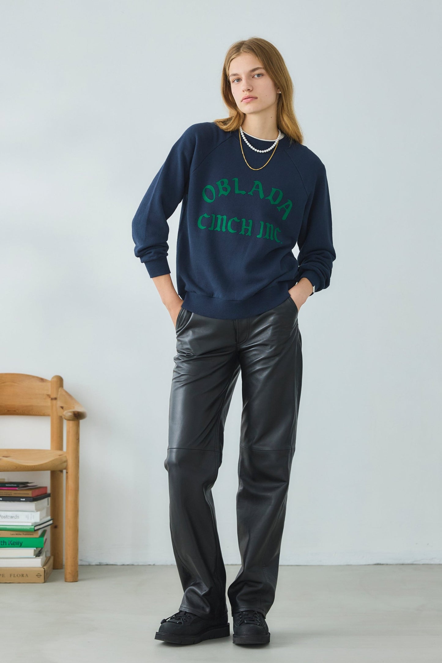 【Oblada】LOW RISE LEATHER PANTS