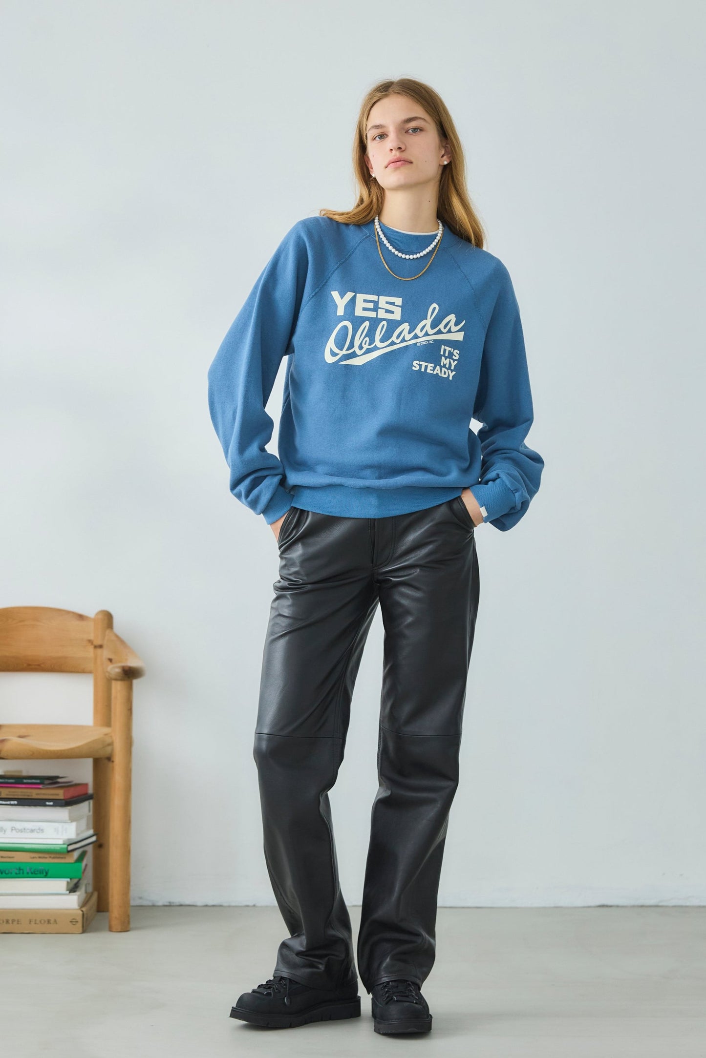 【Oblada】LOW RISE LEATHER PANTS