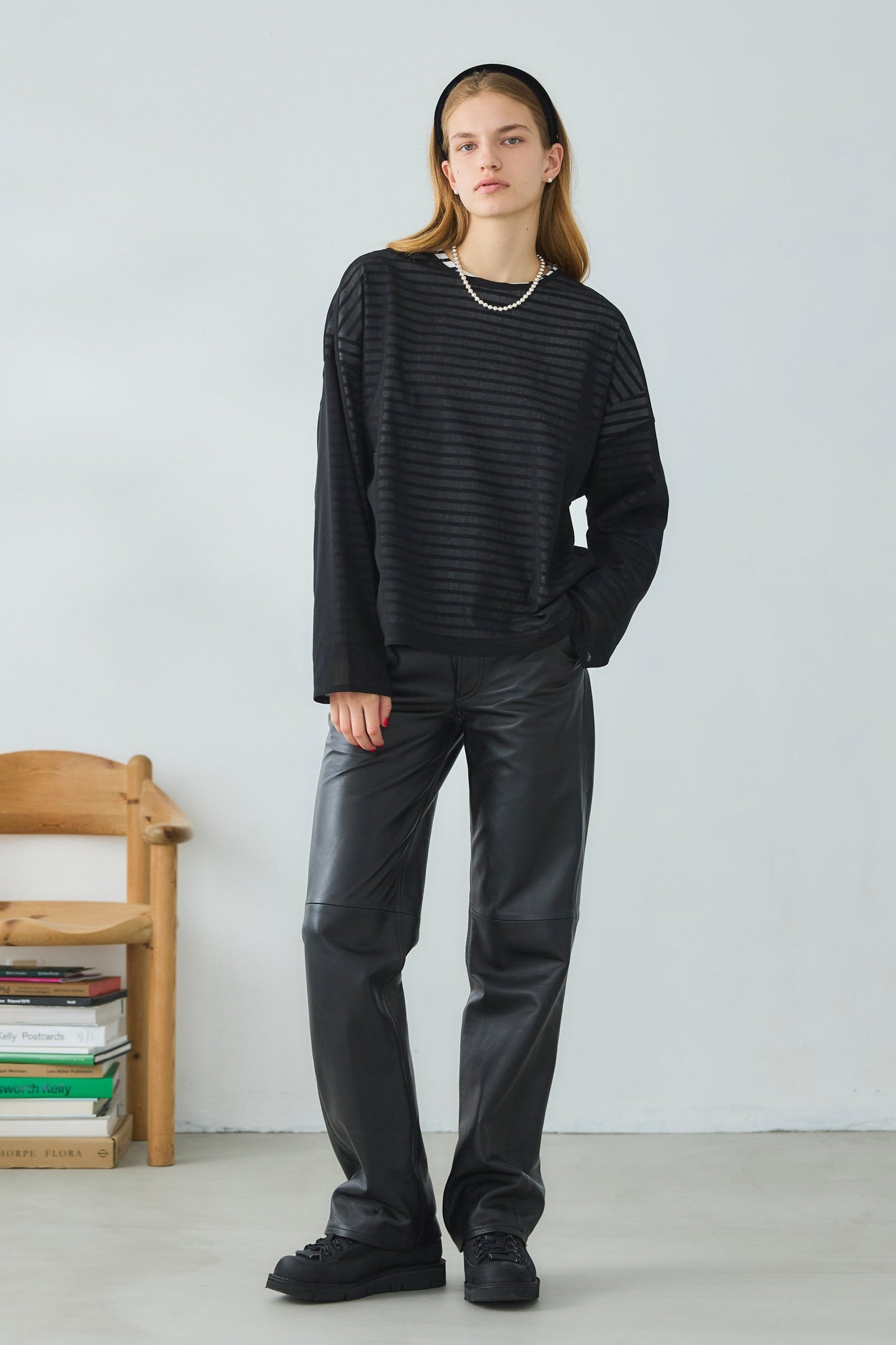 【Oblada】LOW RISE LEATHER PANTS