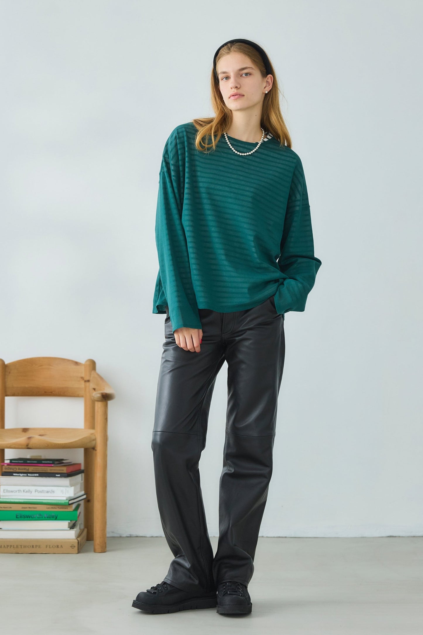 【Oblada】LOW RISE LEATHER PANTS