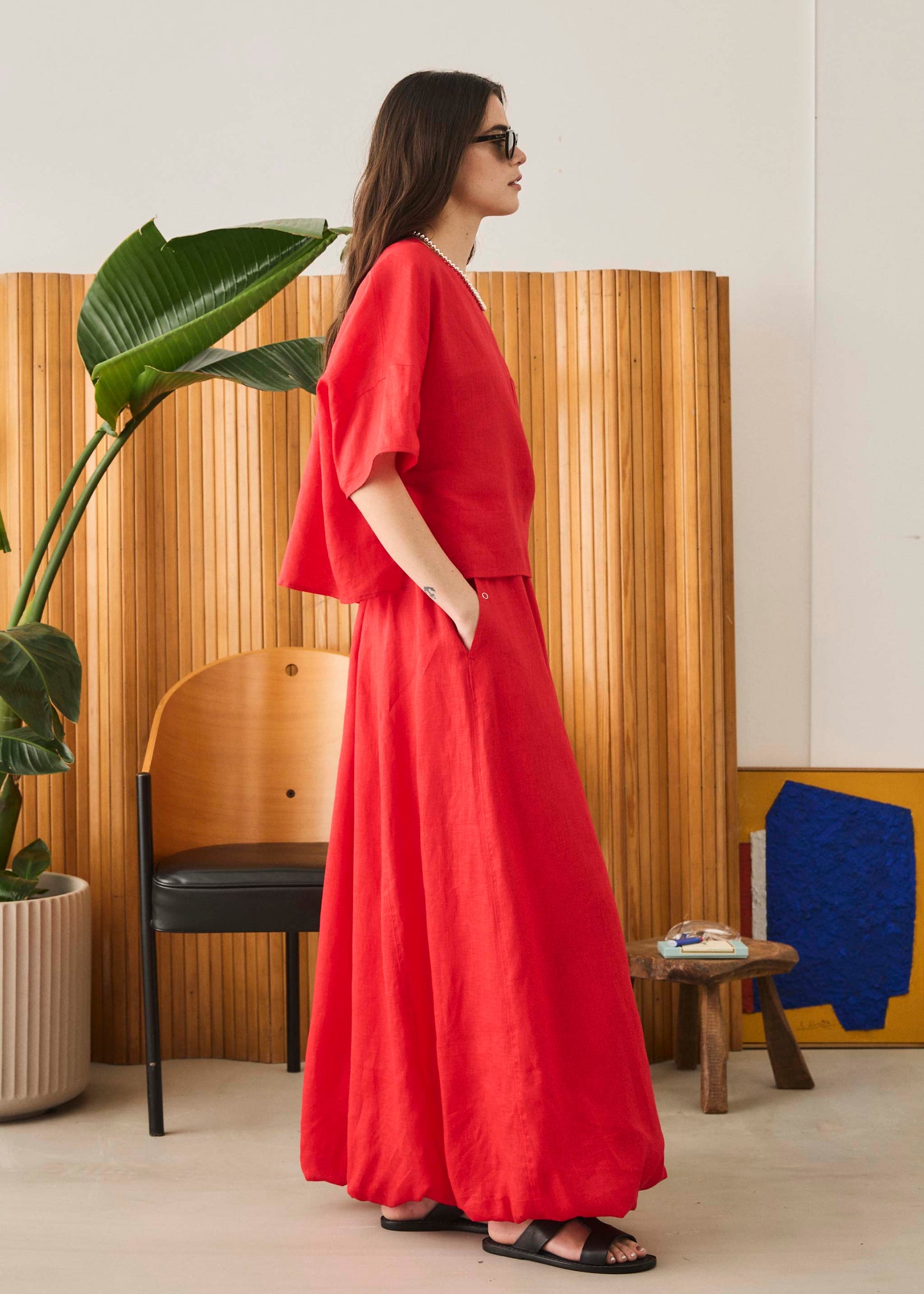 【Oblada】LINEN BALLOON SKIRT