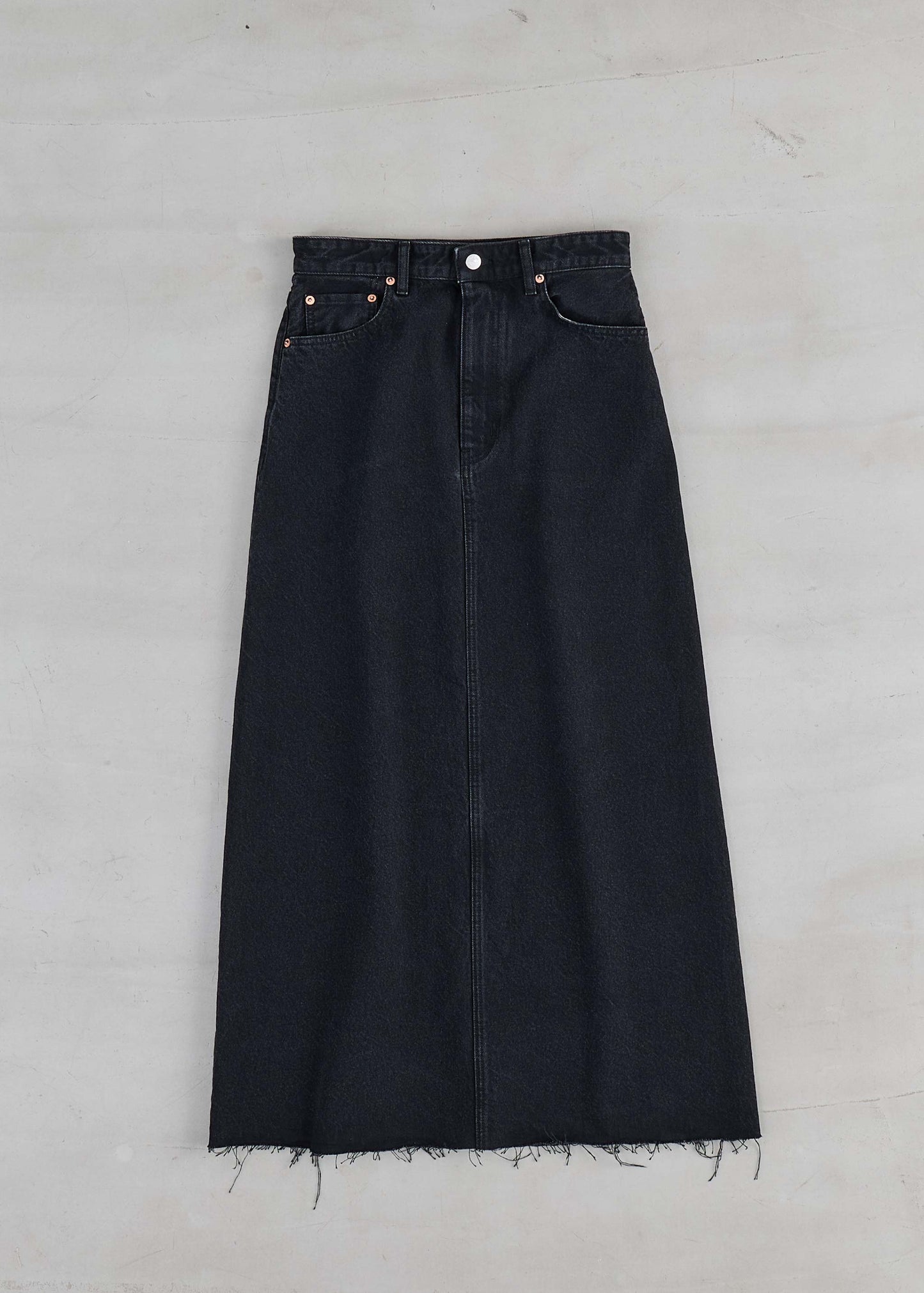 【Oblada】BUDDY DENIM SKIRT BLACK