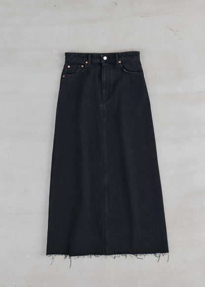 【Oblada】BUDDY DENIM SKIRT BLACK