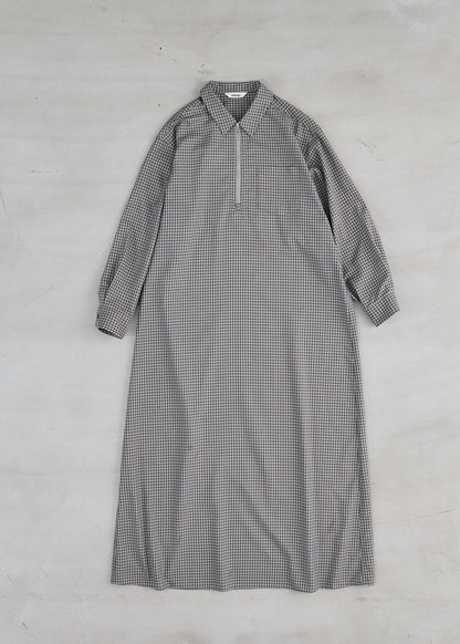 【Oblada】HALF ZIP DRESS CHECK