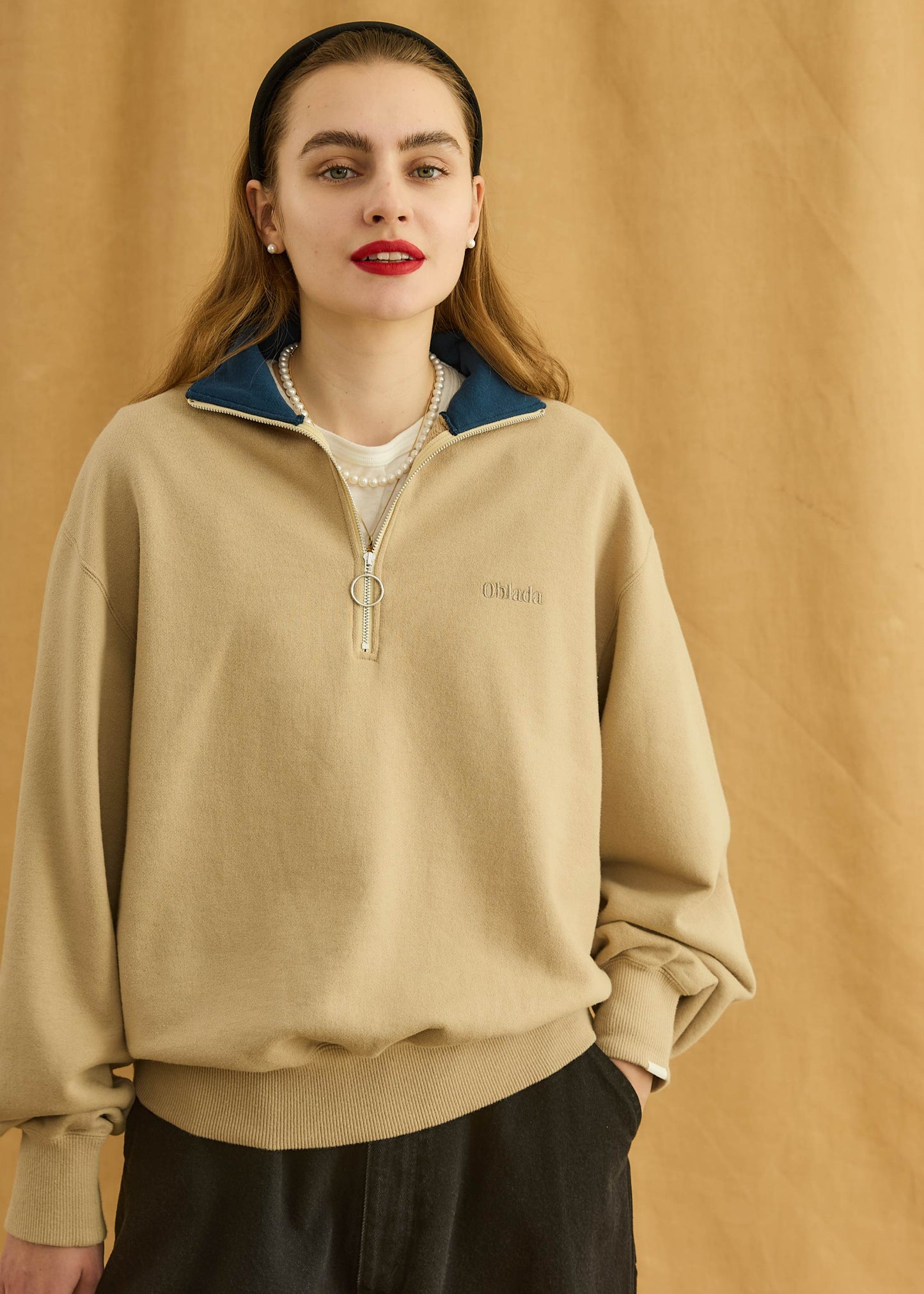 【Oblada】HALF ZIP SWEAT