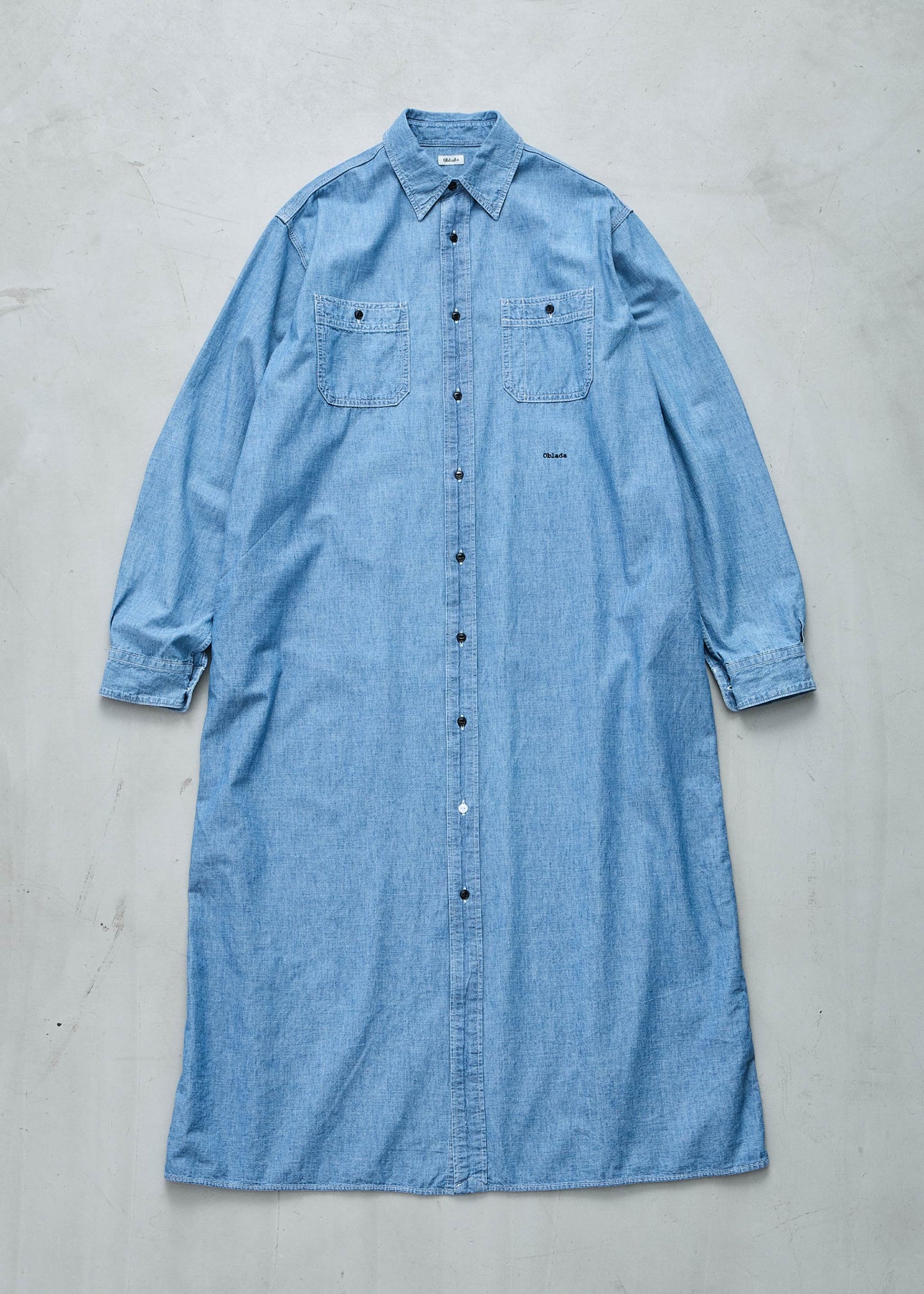 【Oblada】CHAMBRAY SHIRT ONEPIECE