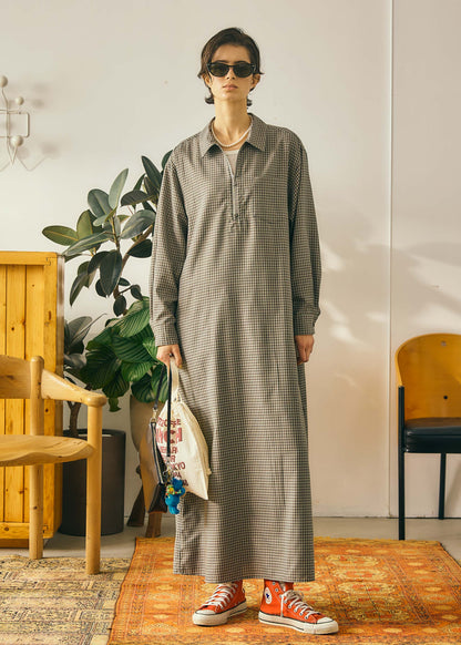 【Oblada】HALF ZIP DRESS CHECK