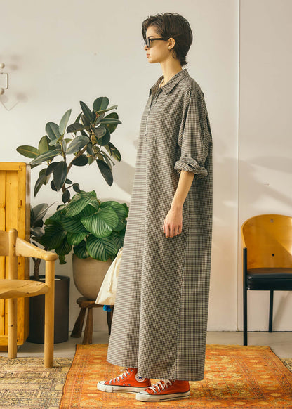 【Oblada】HALF ZIP DRESS CHECK