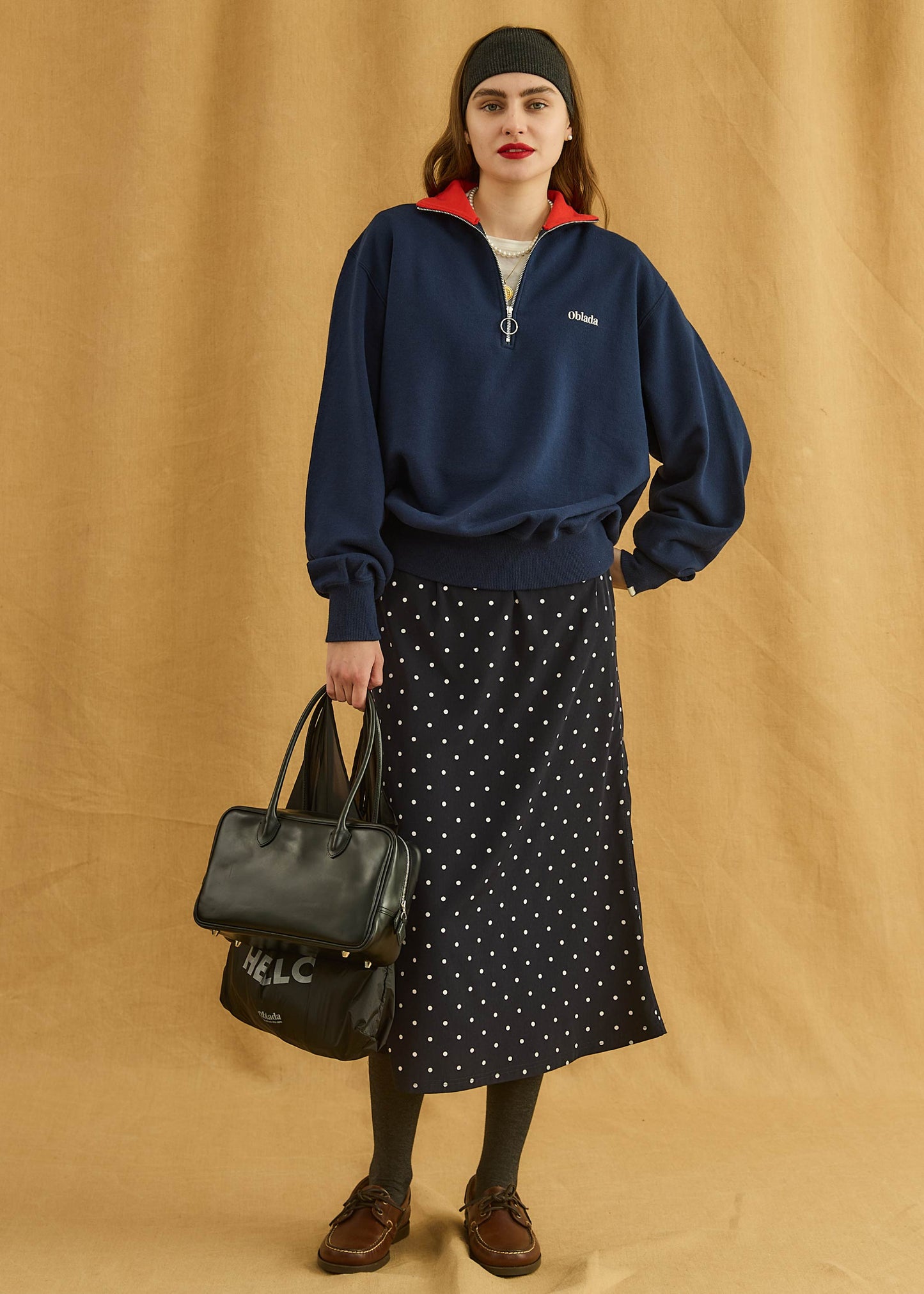 【Oblada】HALF ZIP SWEAT