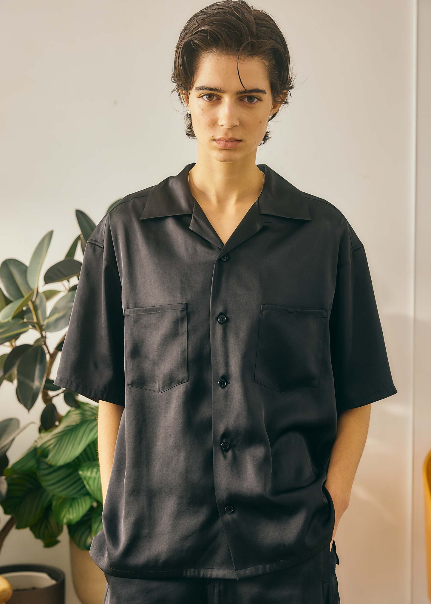 【Oblada】OPEN COLLAR SHIRT