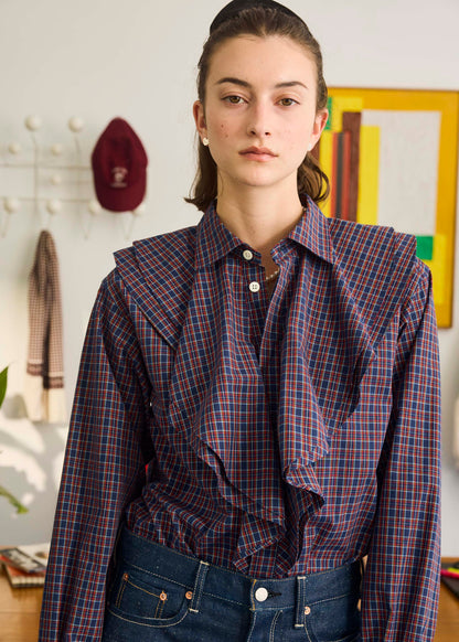 【ONLINE PREORDER】CHECK RUFFLE BLOUSE