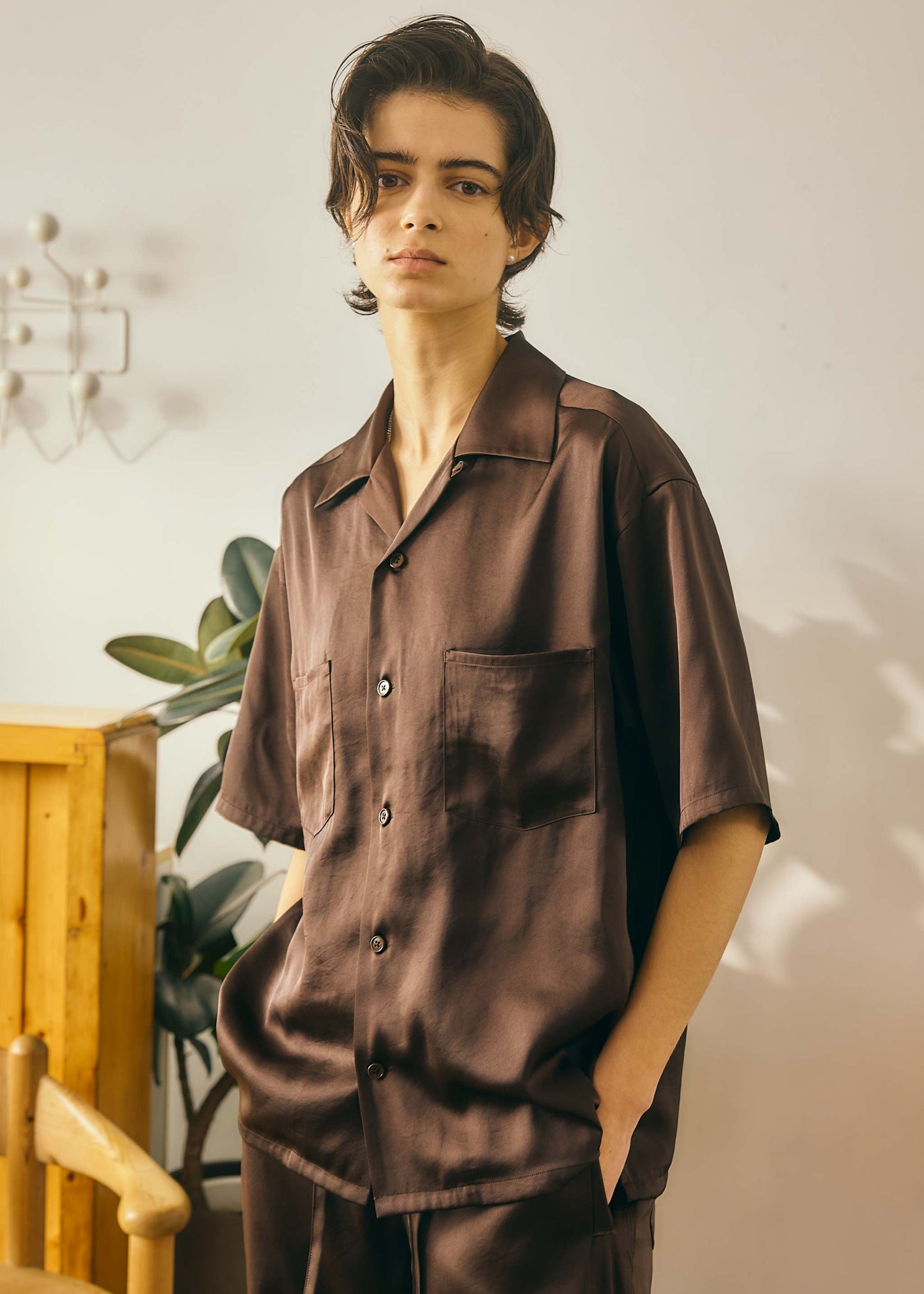 【Oblada】OPEN COLLAR SHIRT