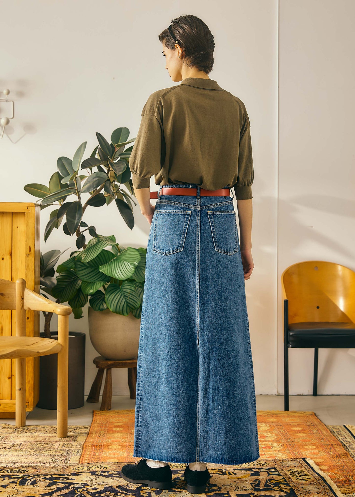 【Oblada】BUDDY DENIM SKIRT BLUE