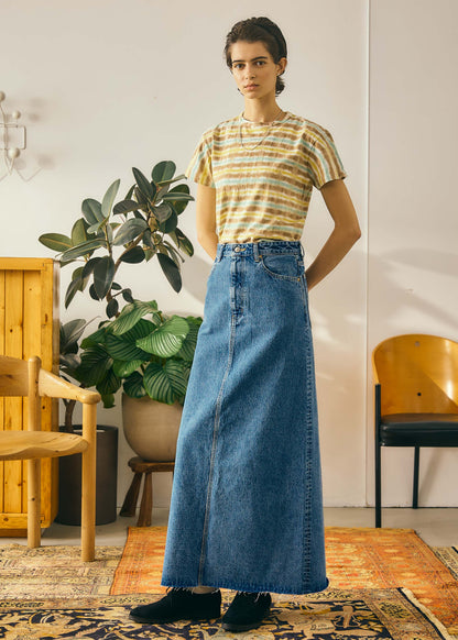 【Oblada】BUDDY DENIM SKIRT BLUE