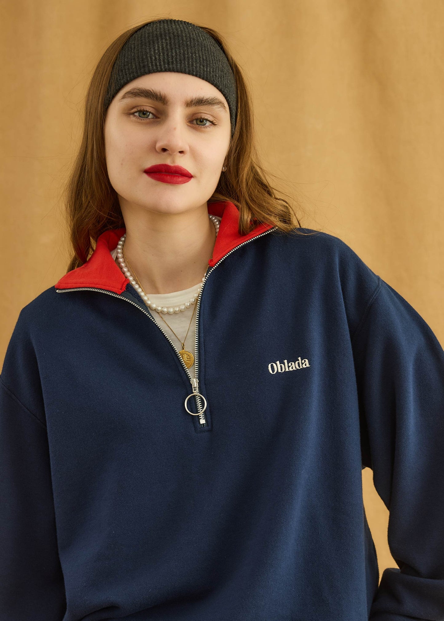 【Oblada】HALF ZIP SWEAT