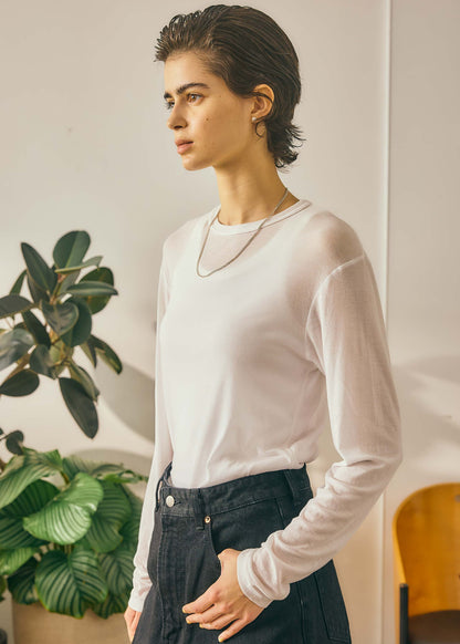 【Oblada】SHEER LONG SLEEVE TEE