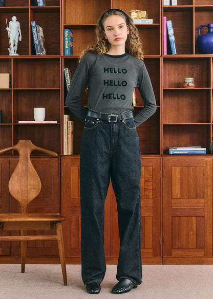 【ONLINE PREORDER】SHEER HELLO LONG TEE