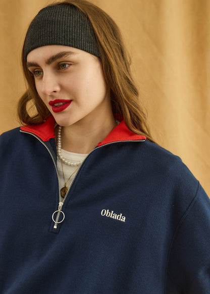【Oblada】HALF ZIP SWEAT