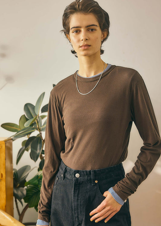 【Oblada】SHEER LONG SLEEVE TEE