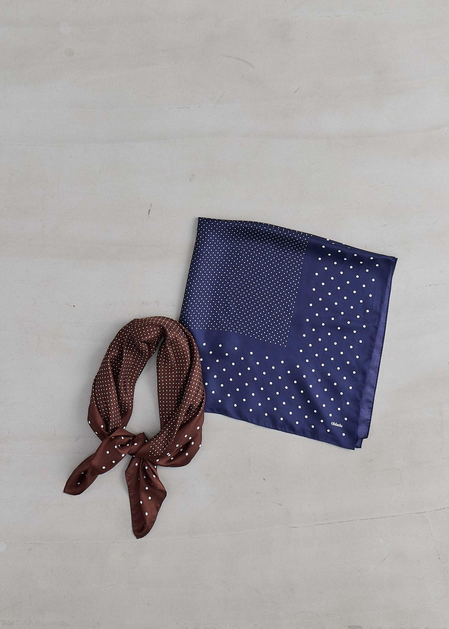 【Oblada】MIX DOT SILK SCARF