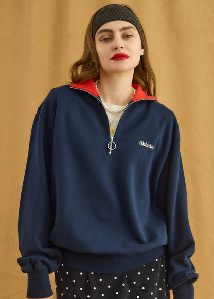 【Oblada】HALF ZIP SWEAT