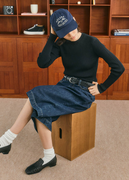 【ONLINE PREORDER】RIB CREW NECK KNIT