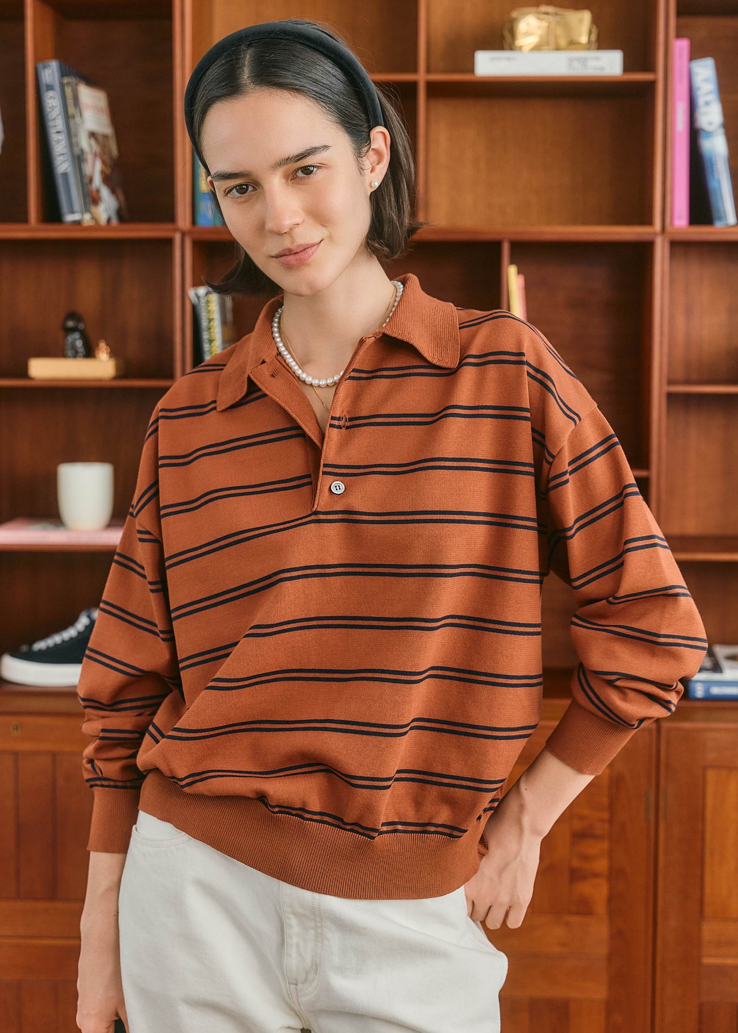 【ONLINE PREORDER】BORDER POLO KNIT