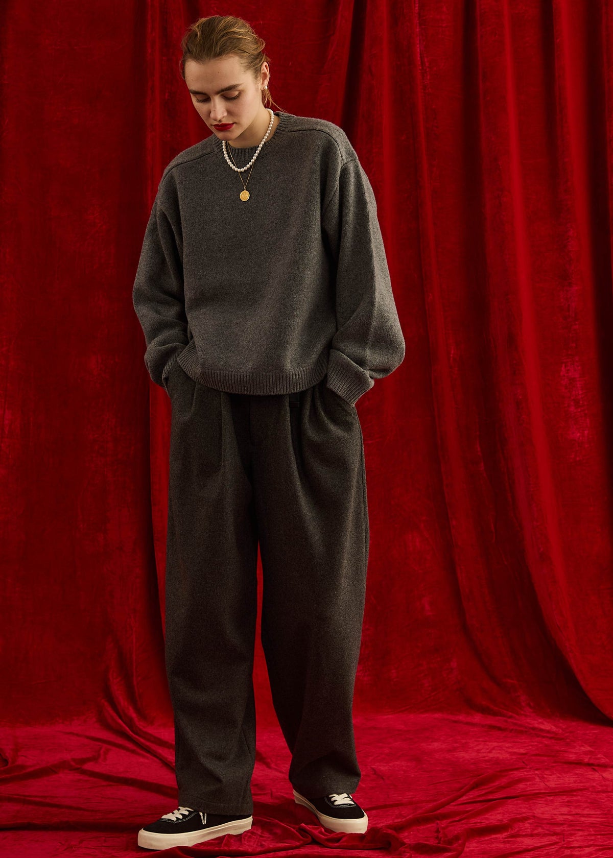【Oblada】MELTON FINE PANTS