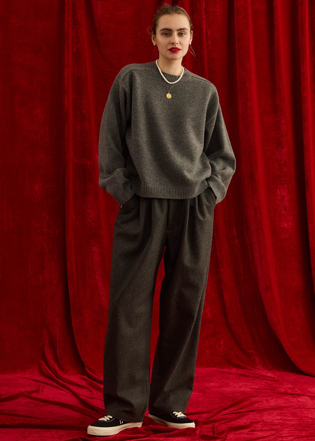 【Oblada】MELTON FINE PANTS