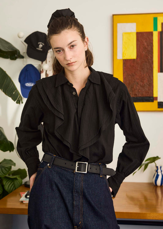 【ONLINE PREORDER】OVER DYE RUFFLE BLOUSE