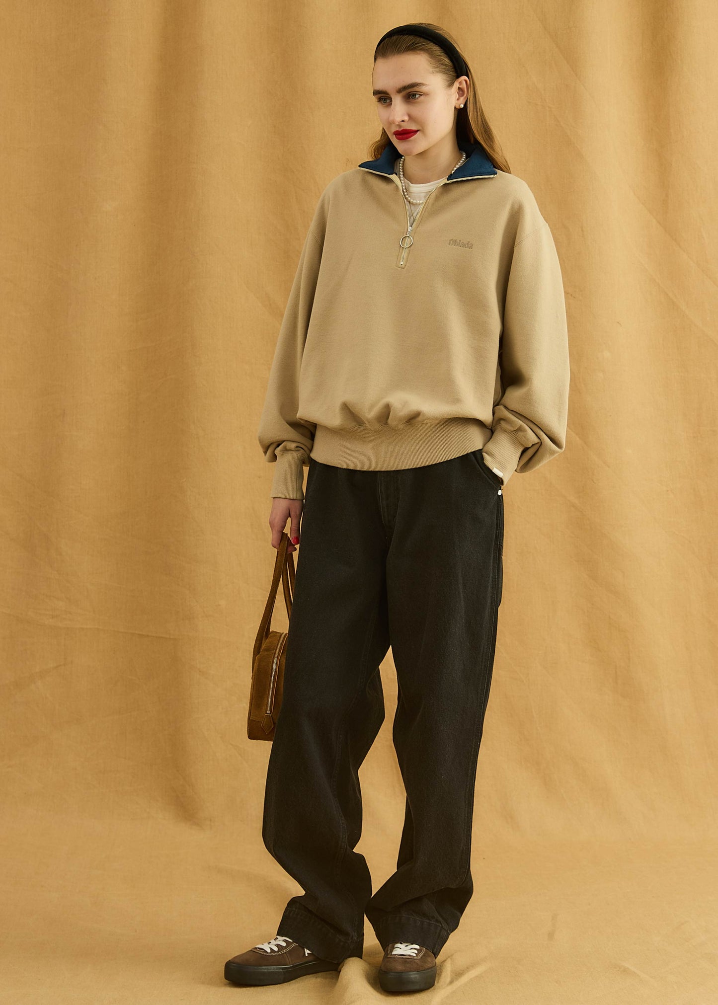 【Oblada】HALF ZIP SWEAT