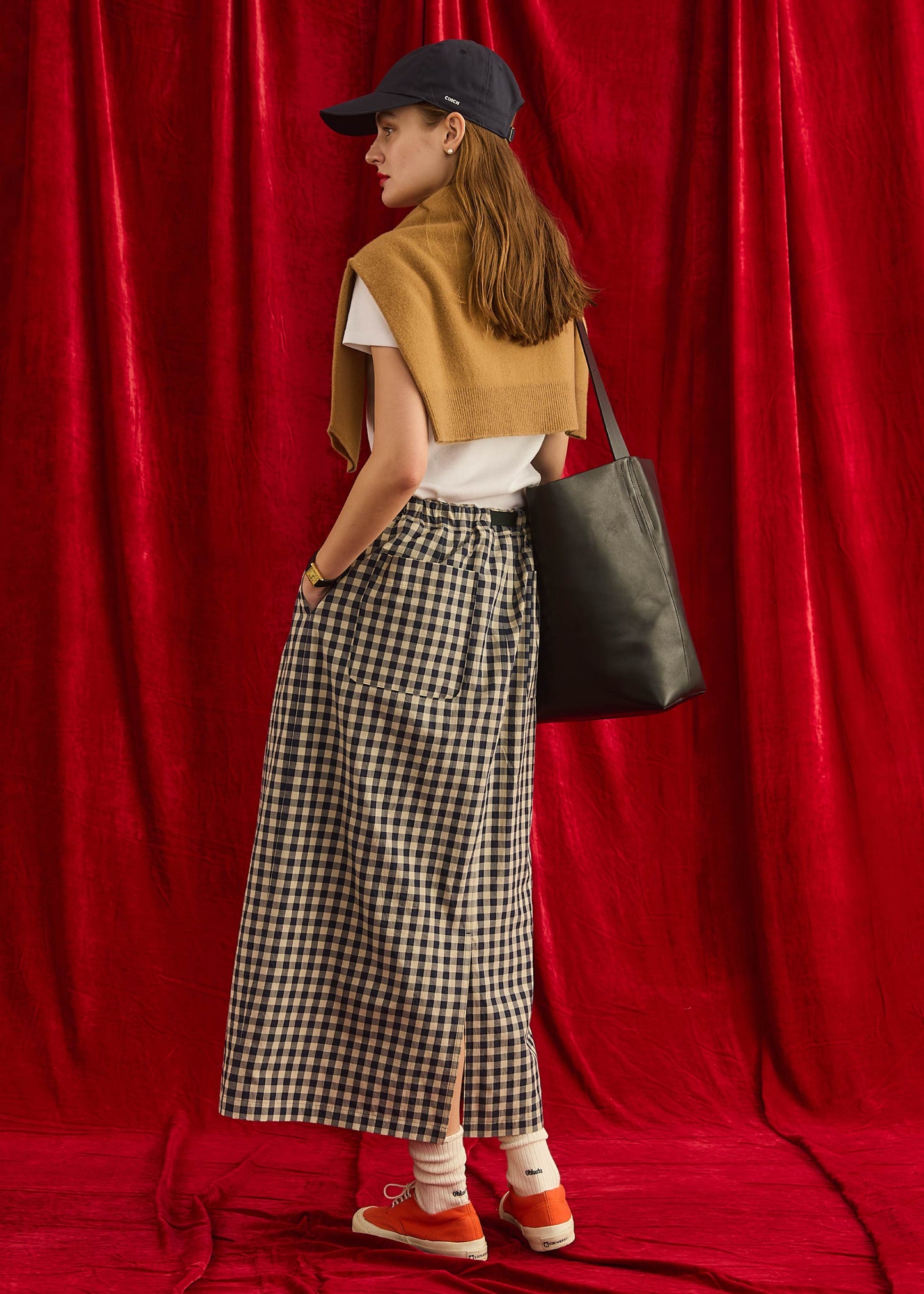 【Oblada】GINGHAM CHECK SKIRT