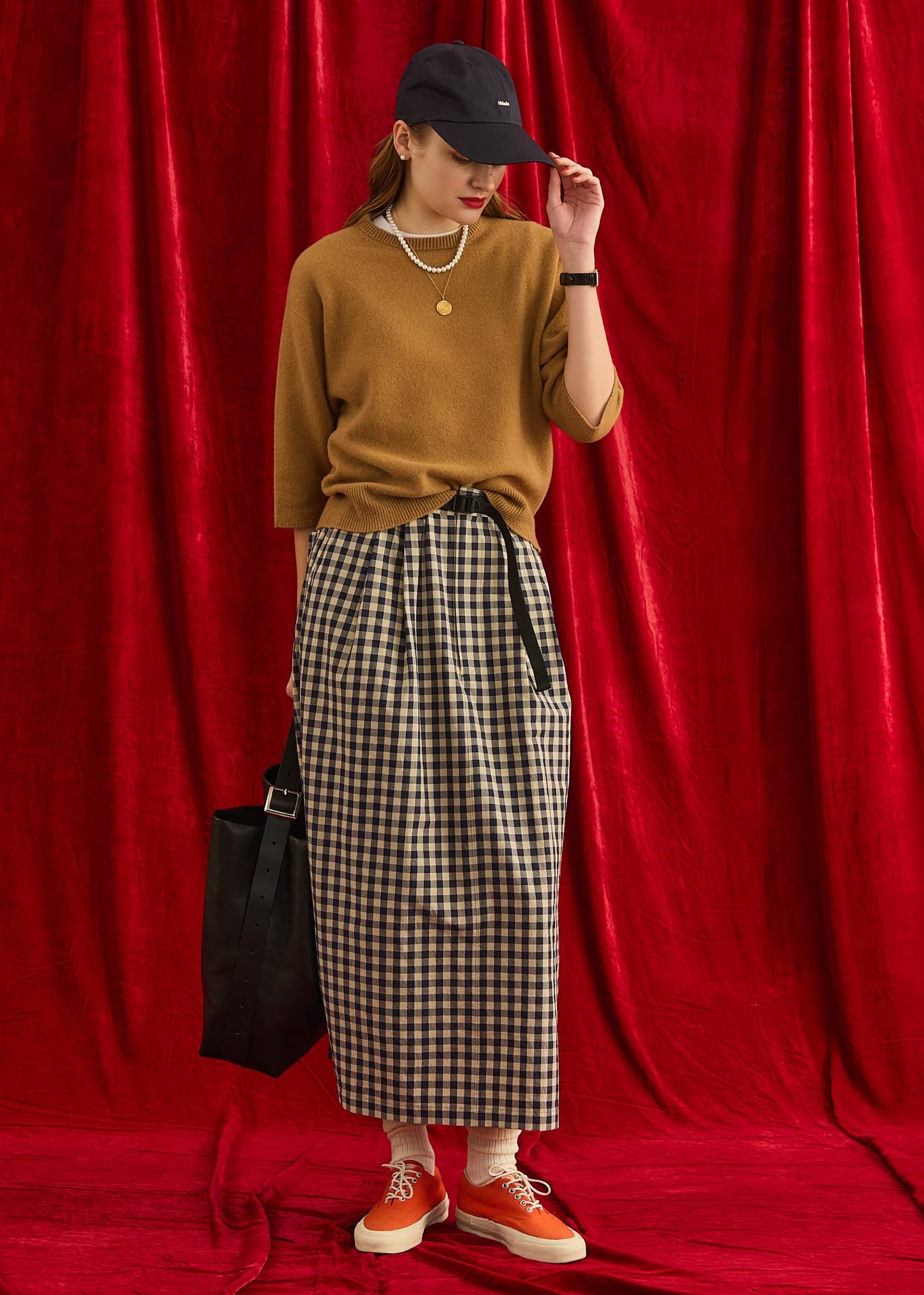 【Oblada】GINGHAM CHECK SKIRT