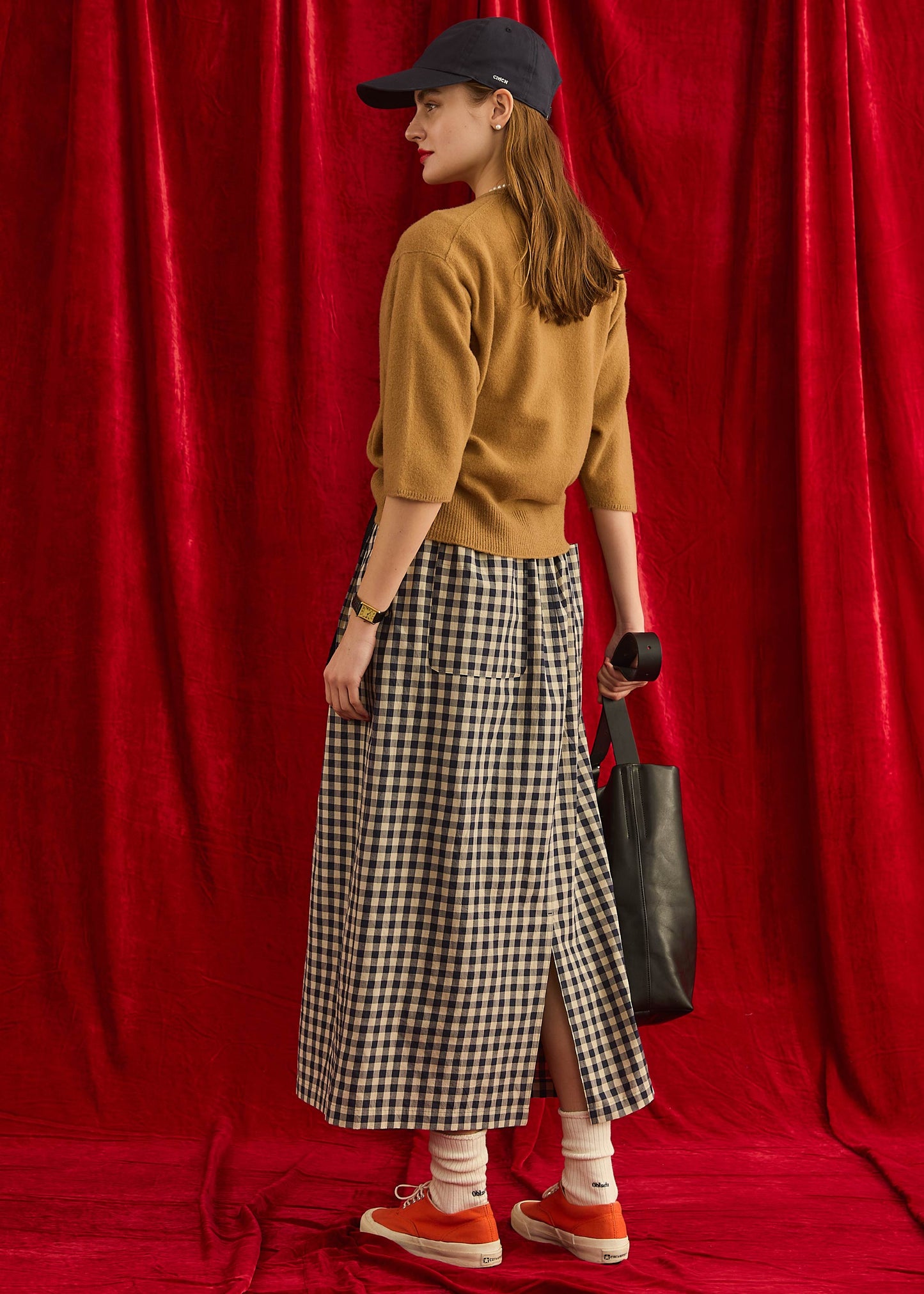 【Oblada】GINGHAM CHECK SKIRT