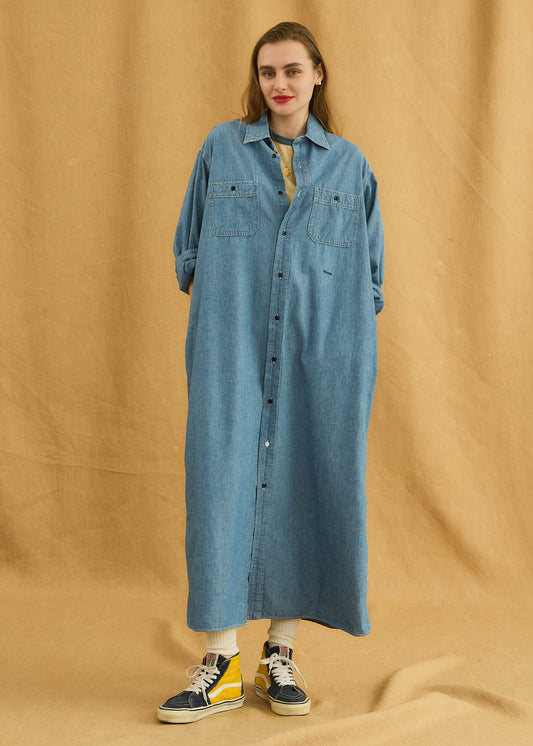 【ONLINE PREORDER】CHAMBRAY SHIRT ONEPIECE