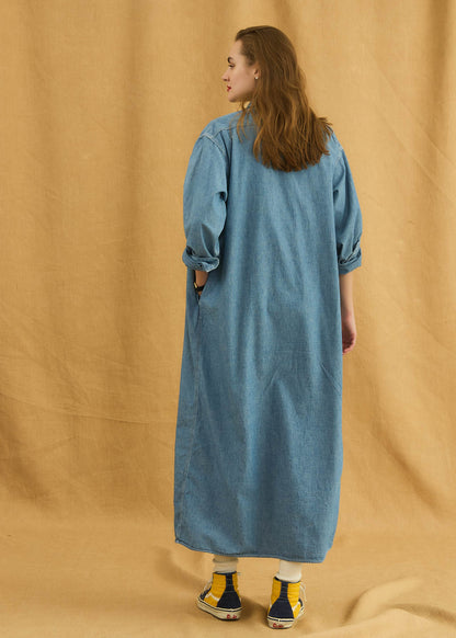 【Oblada】CHAMBRAY SHIRT ONEPIECE