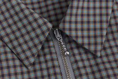 【Oblada】HALF ZIP DRESS CHECK