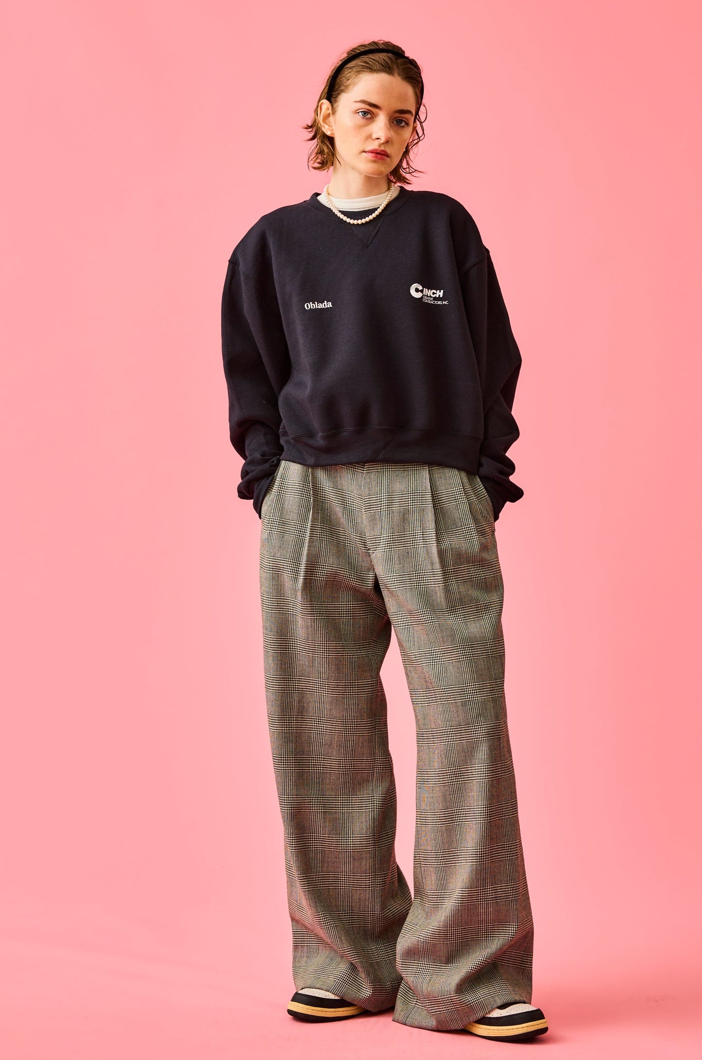 【Oblada】OFFICER BUGGY CHECK PANTS