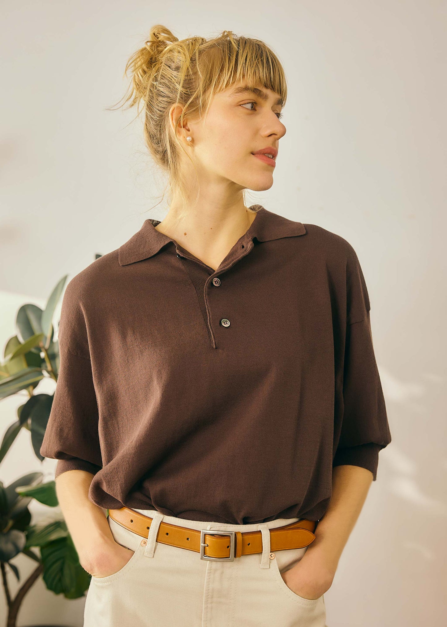 【Oblada】SUMMER HENRY POLO KNIT